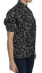 Dolce & Gabbana Black Musical Instrument Collared Blouse Shirt -   -  Dolce & Gabbana.