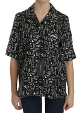Dolce & Gabbana Black Musical Instrument Print Silk  Top -   -  Dolce & Gabbana.