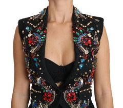 Dolce & Gabbana Black Crystal Sicily Vest Waistcoat -   -  Dolce & Gabbana.
