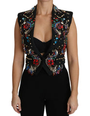 Dolce & Gabbana Black Crystal Sicily Vest Waistcoat -   -  Dolce & Gabbana.