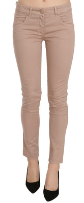 CRISTINAEFFE Brown Low Waist Slim Fit Skinny Cotton Pants -   -  CRISTINAEFFE.