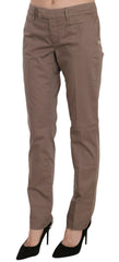 Dondup Brown Low Waist Straight Cut Trouser Pant - - Dondup.