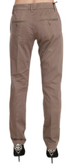 Dondup Brown Low Waist Straight Cut Trouser Pant - - Dondup.