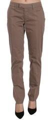 Dondup Brown Low Waist Straight Cut Trouser Pant - - Dondup.