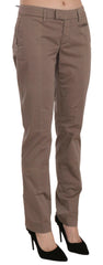 Dondup Brown Low Waist Straight Cut Trouser Pant - - Dondup.