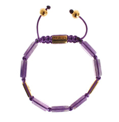 Nialaya CZ Amethyst 18K Gold 925 Bracelet -   -  Nialaya.