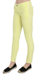 PINKO Yellow Cotton Stretch Low Waist Skinny Casual Trouser Pants -   -  PINKO.