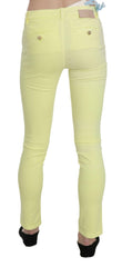 PINKO Yellow Cotton Stretch Low Waist Skinny Casual Trouser Pants -   -  PINKO.