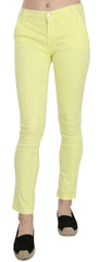 PINKO Yellow Cotton Stretch Low Waist Skinny Casual Trouser Pants -   -  PINKO.