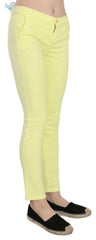 PINKO Yellow Cotton Stretch Low Waist Skinny Casual Trouser Pants -   -  PINKO.
