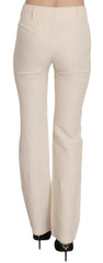 LAUREL White High Waist Silk Blend Flared Dress Trousers Pants -   -  LAUREL.