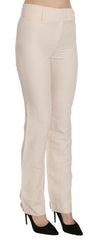 LAUREL White High Waist Silk Blend Flared Dress Trousers Pants -   -  LAUREL.