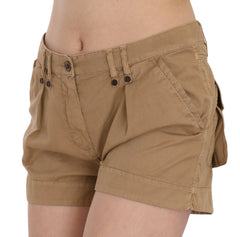 PLEIN SUD Brown Mid Waist 100% Cotton Mini Shorts -   -  PLEIN SUD.