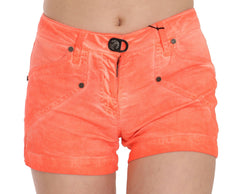 PLEIN SUD Orange Mid Waist Cotton Denim Mini Shorts -   -  PLEIN SUD.