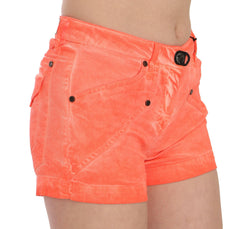 PLEIN SUD Orange Mid Waist Cotton Denim Mini Shorts -   -  PLEIN SUD.