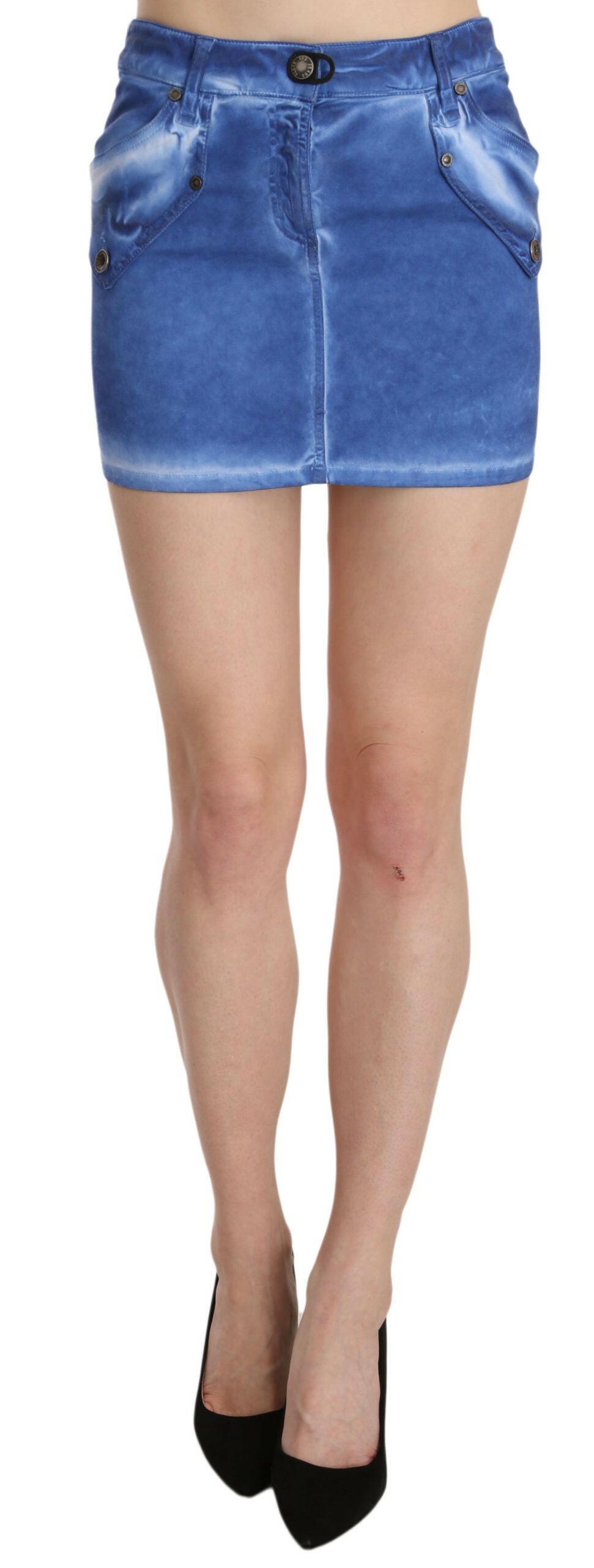 PLEIN SUD Blue Cotton Stretch Casual Mini Skirt -   -  PLEIN SUD.