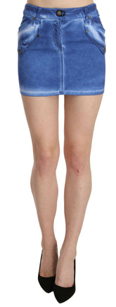 PLEIN SUD Blue Cotton Stretch Casual Mini Skirt -   -  PLEIN SUD.