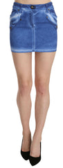 PLEIN SUD Blue Cotton Stretch Casual Mini Skirt -   -  PLEIN SUD.
