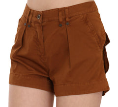 PLEIN SUD Brown Mid Waist Cotton Denim Mini Shorts - - PLEIN SUD.