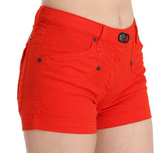 PLEIN SUD Orange Mid Waist Cotton Denim Mini - - PLEIN SUD.