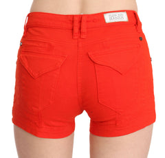 PLEIN SUD Orange Mid Waist Cotton Denim Mini - - PLEIN SUD.
