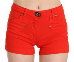 PLEIN SUD Orange Mid Waist Cotton Denim Mini - - PLEIN SUD.