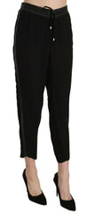 Guess Black Polyester High Waist Cropped Trousers Pants -   -  Guess.