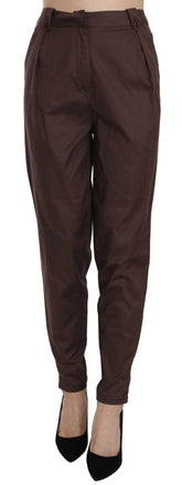 Just Cavalli Brown High Waist Tapered Formal Trousers Pants -   -  Just Cavalli.