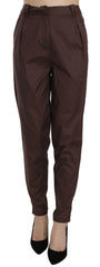 Just Cavalli Brown High Waist Tapered Formal Trousers Pants -   -  Just Cavalli.