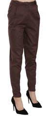 Just Cavalli Brown High Waist Tapered Formal Trousers Pants -   -  Just Cavalli.
