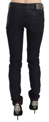 Just Cavalli Black Cotton Low Waist Skinny Denim Pants -   -  Just Cavalli.