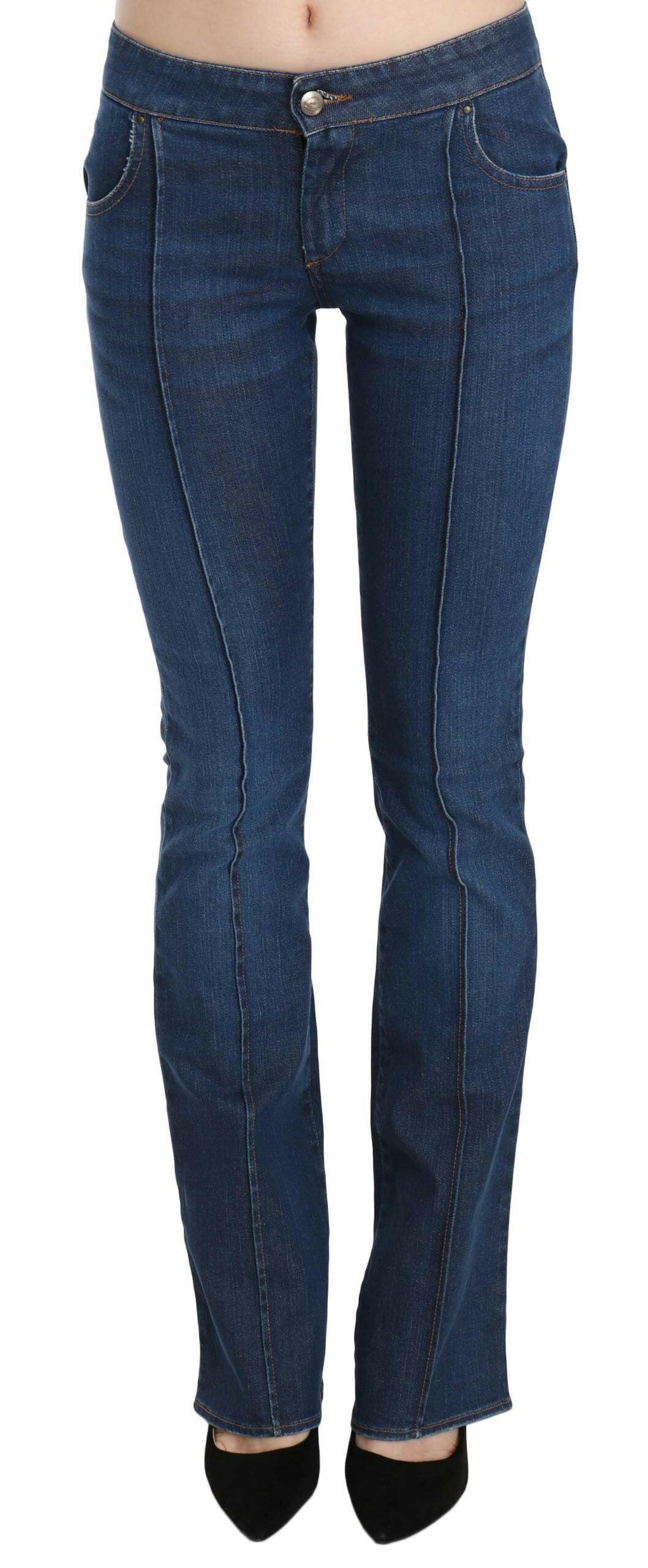 Just Cavalli Blue Low Waist Boot Cut Denim Pants Jeans - - Just Cavalli.