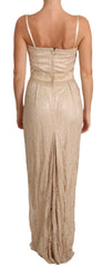 Dolce & Gabbana Beige Lace Spaghetti Strap Sheath Dress -   -  Dolce & Gabbana.