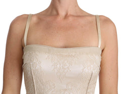 Dolce & Gabbana Beige Lace Spaghetti Strap Sheath Dress -   -  Dolce & Gabbana.