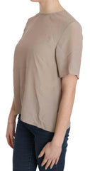 Dolce & Gabbana Beige Crew Neck Short Sleeve Blouse -   -  Dolce & Gabbana.