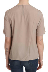 Dolce & Gabbana Beige Crew Neck Short Sleeve Blouse -   -  Dolce & Gabbana.
