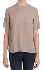 Dolce & Gabbana Beige Crew Neck Short Sleeve Blouse -   -  Dolce & Gabbana.