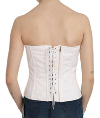 Dolce & Gabbana White PALERMO Cotton Bustier Top Corset -   -  Dolce & Gabbana.
