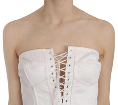 Dolce & Gabbana White PALERMO Cotton Bustier Top Corset -   -  Dolce & Gabbana.