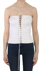 Dolce & Gabbana White PALERMO Cotton Bustier Top Corset -   -  Dolce & Gabbana.