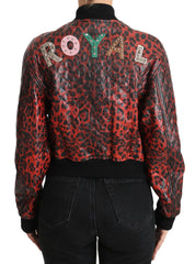 Dolce & Gabbana Red Leopard Button Crystal Leather Jacket -   -  Dolce & Gabbana.