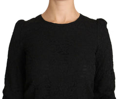 Dolce & Gabbana Black Floral Lace Zipper Top Blouse -   -  Dolce & Gabbana.