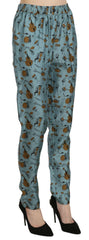 Dolce & Gabbana Blue Musical Instruments Print Tapered Pants -   -  Dolce & Gabbana.
