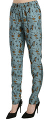 Dolce & Gabbana Blue Musical Instruments Print Tapered Pants -   -  Dolce & Gabbana.