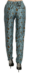 Dolce & Gabbana Blue Musical Instruments Print Tapered Pants -   -  Dolce & Gabbana.