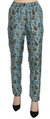 Dolce & Gabbana Blue Musical Instruments Print Tapered Pants -   -  Dolce & Gabbana.
