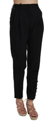 Dolce & Gabbana Black Button Pleated Tapered Trouser Pants -   -  Dolce & Gabbana.