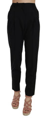 Dolce & Gabbana Black Button Pleated Tapered Trouser Pants -   -  Dolce & Gabbana.
