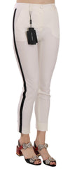 Dolce & Gabbana White Side Stripe Cropped Skinny Pants -   -  Dolce & Gabbana.