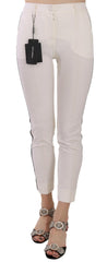 Dolce & Gabbana White Side Stripe Cropped Skinny Pants -   -  Dolce & Gabbana.
